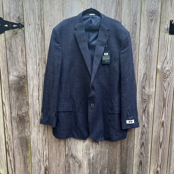 Joseph Abboud Comero blue suit jacket sports coat Size 56L NWT